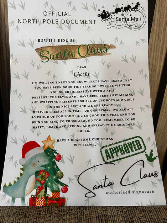 Dino letter & certificate